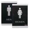 Headline Sign Century Series Office Sign, Men; Women, 6 x 9, Black/Silver 4248